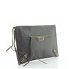 Image 1 : Balenciaga Zip Around Classic Metallic Edge Clutch Leather Medium Gray