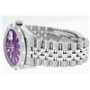Image 7 : Rolex Mens Stainless Steel 36MM Purple Index Pyramid Diamond Datejust Wristwatch