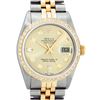 Image 1 : Rolex Mens 2 Tone Champagne Diamond 36MM Datejust Wristwatch
