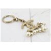 Image 2 : Chanel Gold-tone CC Logo Pearl Key Chain