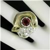 Image 5 : 18k Yellow Gold and Sterling Silver 2.73 ctw Garnet and Diamond Cocktail Ring