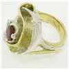 Image 9 : 18k Yellow Gold and Sterling Silver 2.73 ctw Garnet and Diamond Cocktail Ring