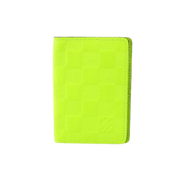Louis Vuitton Yellow Green Damier Infini Leather Pocket Organizer Cardholder