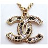 Image 3 : Chanel Gold-tone Chain CC Rhinestone Pendant Necklace