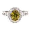 Image 2 : 3.17 ctw Oval Mixed Yellow Sapphire And Round Brilliant Cut Diamond Ring - 14KT