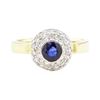 Image 2 : 1.02 ctw Sapphire and Diamond Ring - 18KT Yellow Gold