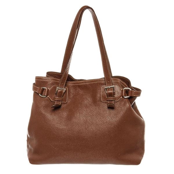 Prada Brown Vitello Daino Leather Shoulder Bag