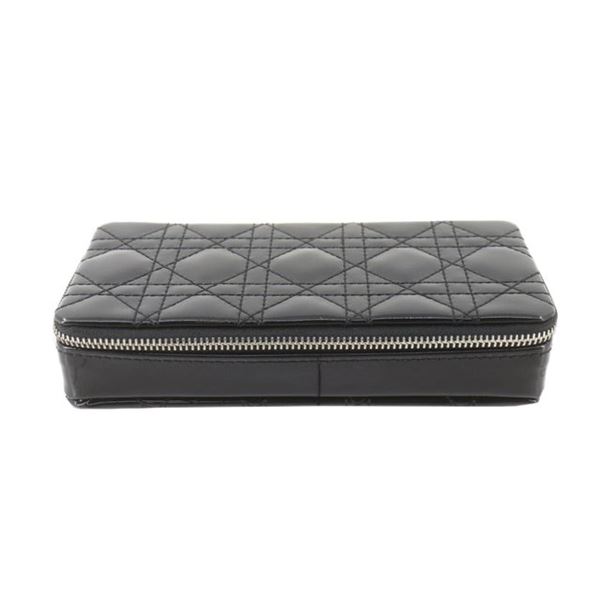 Christian Dior Black Cannage Quilted Leather Vanity Case