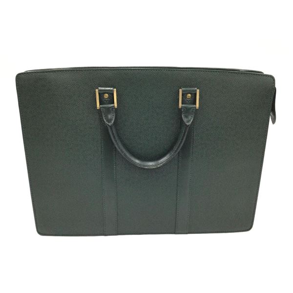 Louis Vuitton Dark Green Taiga Leather Lozan Briefcase