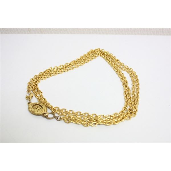 Chanel Gold-tone Metal CC Long Double Strand Necklace