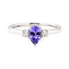 Image 2 : 0.79 ctw Tanzanite and Diamond Ring - 14KT White Gold