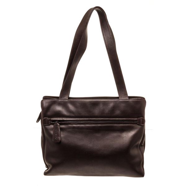 Chanel Dark Brown Caviar Leather CC Double Shoulder Bag