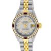 Image 2 : Rolex Ladies 2 Tone Grey Diamond & Ruby 26MM Datejust Wristwatch