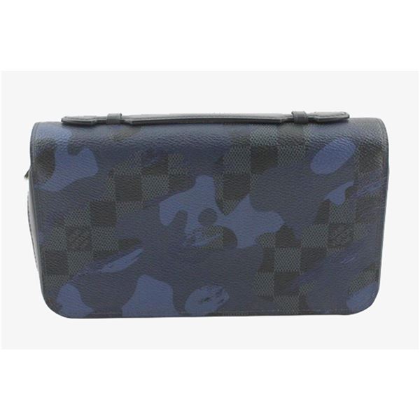 Louis Vuitton Blue Camo Damier Cobalt Canvas Leather Zippy XL Wallet