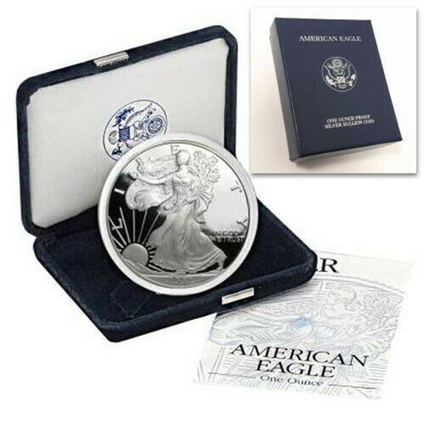 2002-W $1 American Silver Eagle Dollar Proof Coin w/Case & COA