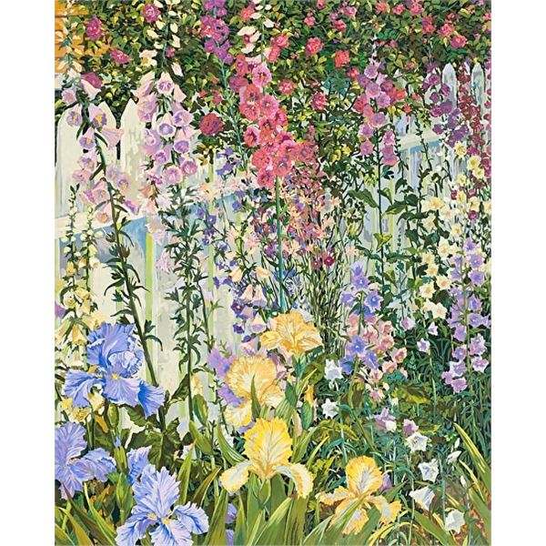 Foxgloves & Irises by John Powell on paper