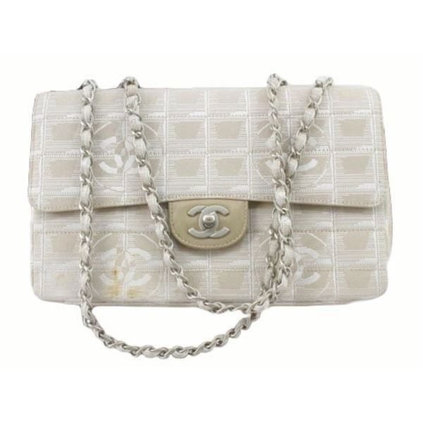 Chanel White Nylon New Travel Single Flap Shoulder Bag
