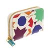 Image 2 : Saint Laurent White Multicolor Grained Leather Small-Shapes Print Compact Zippy