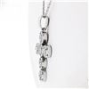 Image 4 : New 14k White Gold 0.85 ctw Ideal Cut Diamond Multi Circle Cluster Cross Pendant