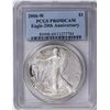 Image 1 : 2006-W American Silver Eagle .999 Fine Silver Dollar Coin PCGS PR69DCAM