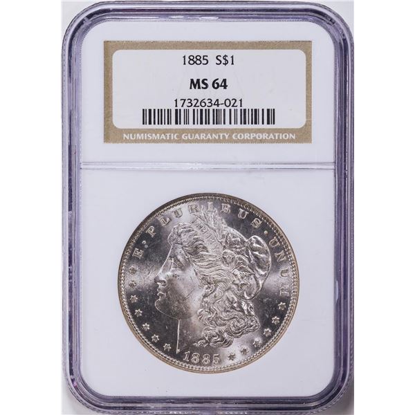 1885 $1 Morgan Silver Dollar Coin NGC MS64