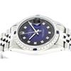 Image 4 : Rolex Mens Stainless Steel Blue Vignette Diamond & Sapphire Datejust Wristwatch
