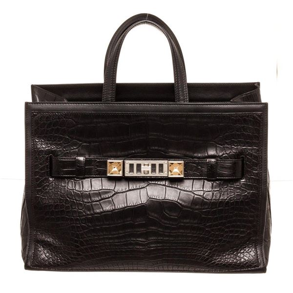 Proenza Calfskin Leather Black Schouler Large Shoulder Bag