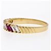 Image 3 : Vintage 18k Yellow Gold 0.75 ctw Baguette Diamond and Ruby Band Ring