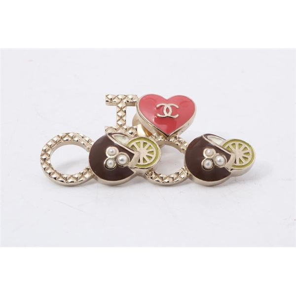 Chanel Silver-tone Multicolor I Love Coco Cuba Brooch