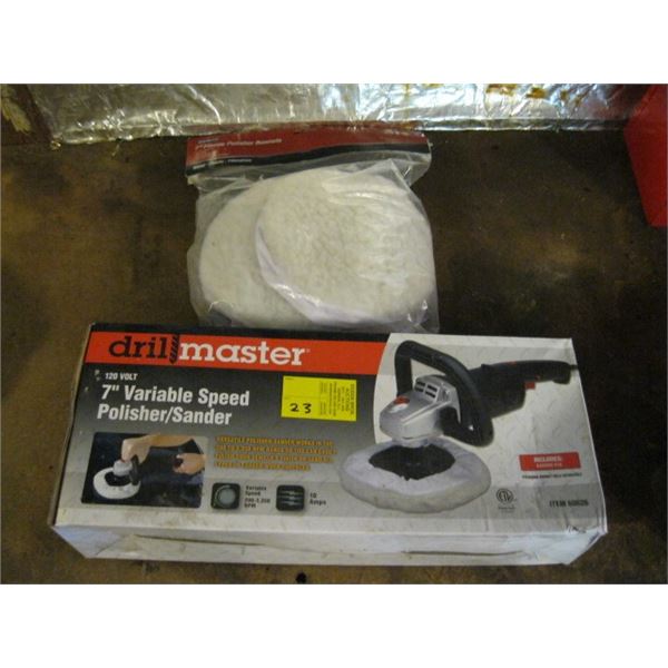 7" VARIABLE SPEED POLISHER SANDER W/EXTRA BUFFERS