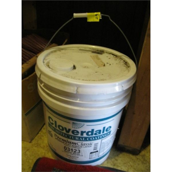 NEW PAIL OF STANDARD WHITE PREMIUM CLASSIC INTERIOR ACRYLIC LATEX, WHITE BASE