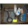 Image 1 : 2 PLASTIC CONTAINERS OF MISC. PATCH KIT, WIRE BRUSH, BATTERIES, ETC.