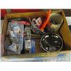 Image 3 : 2 BOXES MISC. HAMMERS, HARDWARE, ASST. TOOLS, ETC.