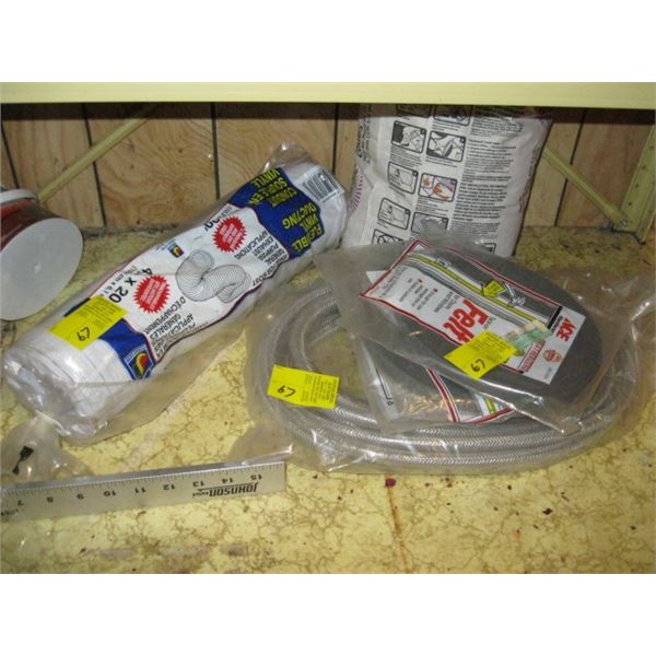 MISC. DRYER HOSE, PLASTIC HOSE, FELT, ETC.