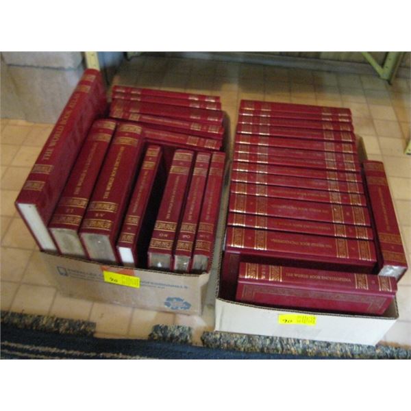 2 BOXES OF WORLD BOOK ENCYCLOPEDIAS