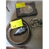 Image 1 : LEATHER BELT & 2 BELT BUCKLES