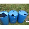 Image 2 : 3 BLUE 45 GALLON DRUMS W/CUT OUT TOPS