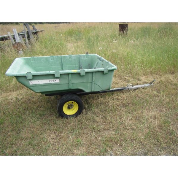 JOHN DEERE UTILITY TRAILER, CRACKED & REPAIRED FRONT & EXTENDED TONGUE