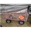 Image 1 : METAL FRAMED GARDEN CART, NEEDS WHEELS