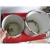 Image 2 : 2 WHITE & BLACK ENAMELLED POTS
