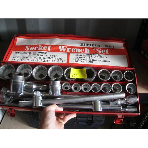 3/4" DRIVE SOCKET SET W/EXTRA ACCESS.