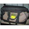 Image 2 : BAG W/MISC. BUNGEE CORDS, RATCHET TIE DOWN STRAP, ETC. & A SEWER SNAKE