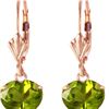 Image 1 : Genuine 3.25 ctw Peridot Earrings 14KT Rose Gold - REF-29H2X