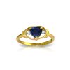 Image 1 : Genuine 1.01 ctw Sapphire & Diamond Ring 14KT Yellow Gold - REF-46R3P
