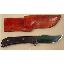 VINTAGE CUSTOM SKINNER HUNTING KNIFE IN SHEATH