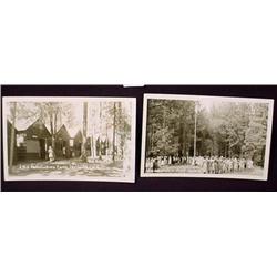 LOT OF 2 VINTAGE RPPC REAL PHOTO POSTCARDS CAMP ID