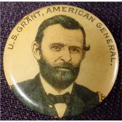 1896 CIVIL WAR PHOTO CELLULOID PINBACK - GENERAL U