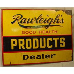 VINTAGE RAWLEIGHS DEALER DOUBLE SIDED ADVERTISING 