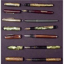 LOT OF 7 VINTAGE FOUNTAIN PENS - Incl. Waltham, Sh