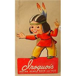 1930'S - 40'S IROQUOIS INDIAN HEAD BEER ADVERTISIN